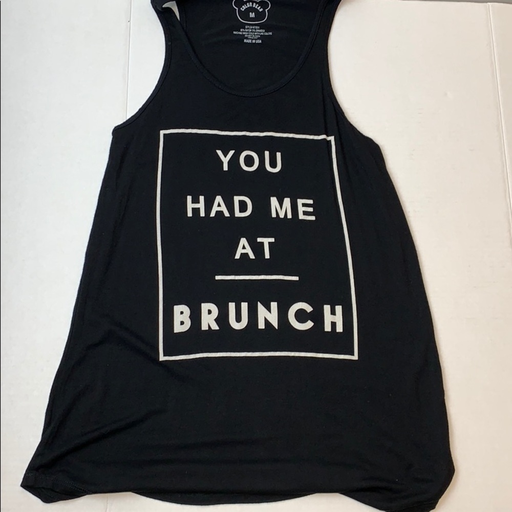 You Had Me At Brunch Color Bear black tank M
